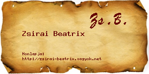 Zsirai Beatrix névjegykártya
